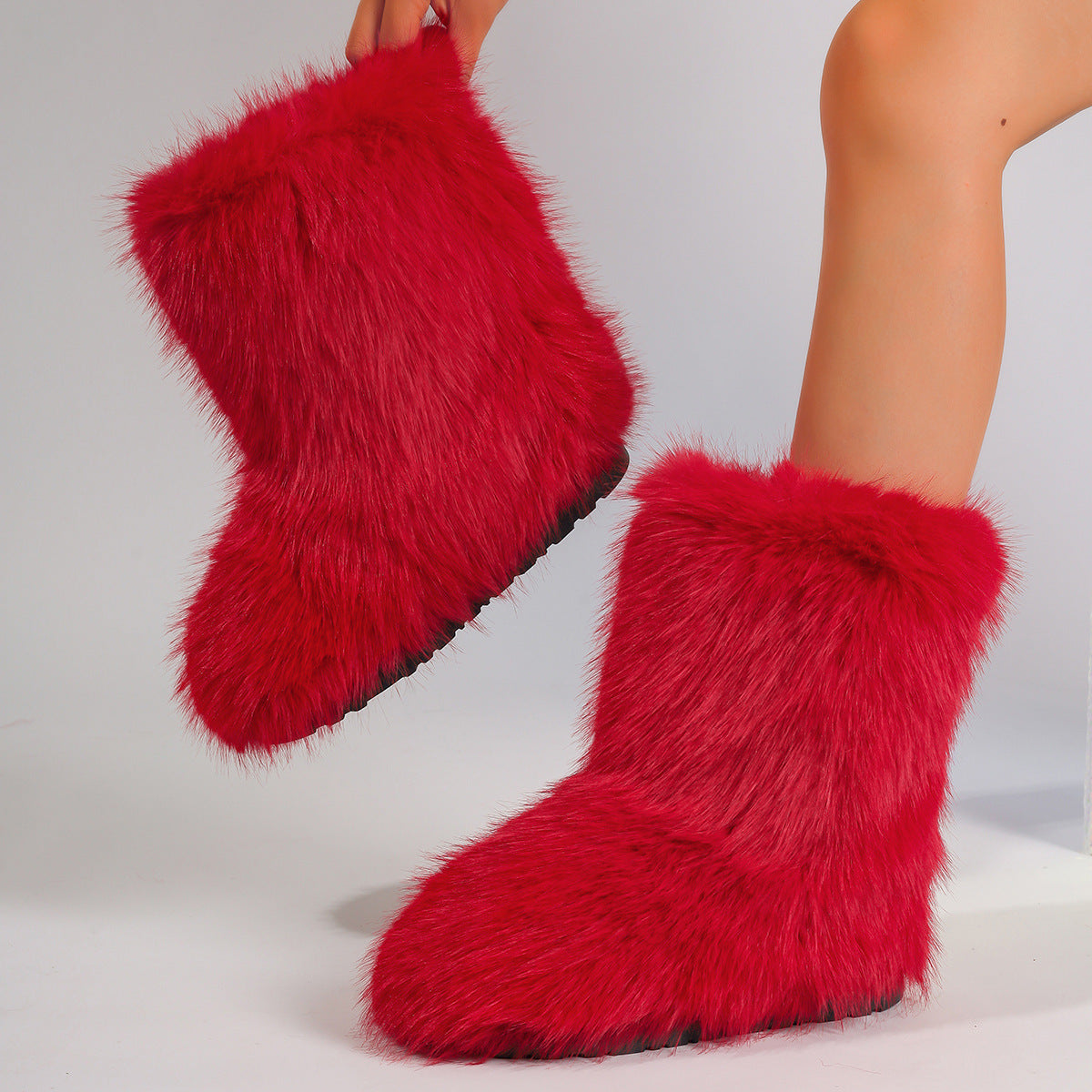 Maximum-Fluffy Fur Ankle Boots