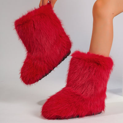 Maximum-Fluffy Fur Ankle Boots