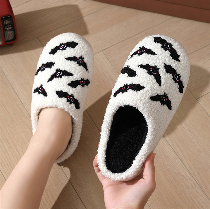 Cute Halloween Skull, Rose, Bat Nonslip Slippers