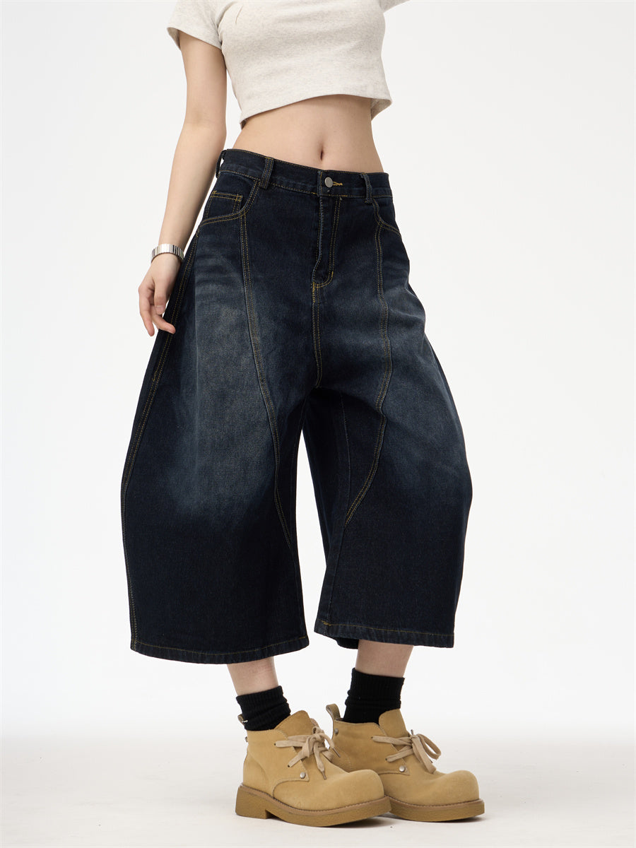Big-Girl Retro Embroidered Blue Jeans