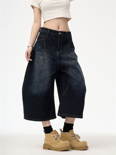 Big-Girl Retro Embroidered Blue Jeans