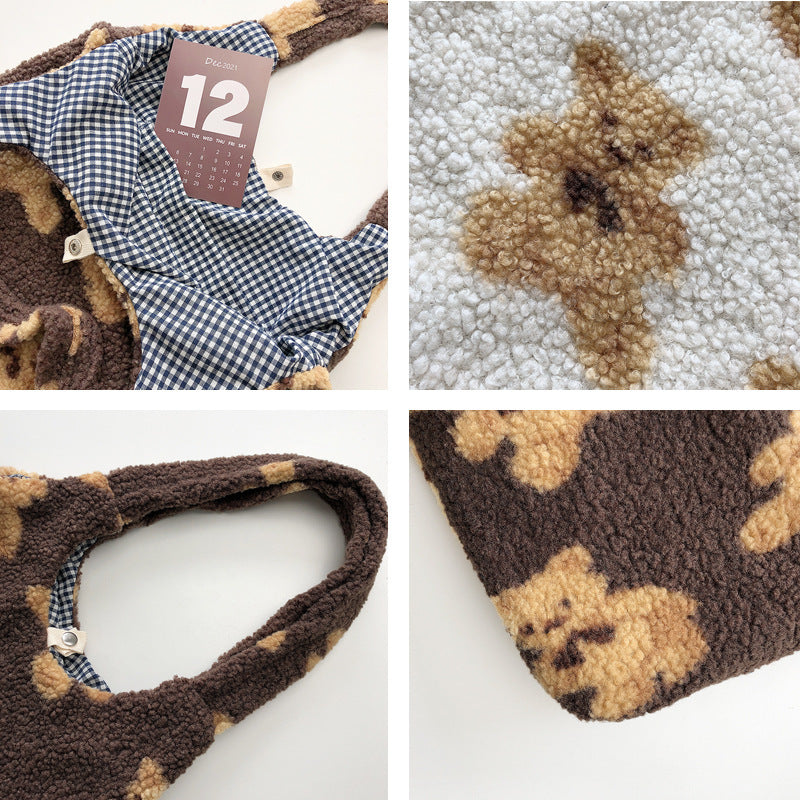 Big Bear Fuzzy Tote Bag