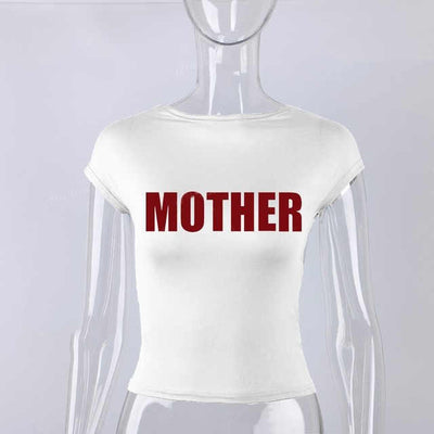 Mother Effer Backless Short Sleeve Crop Top