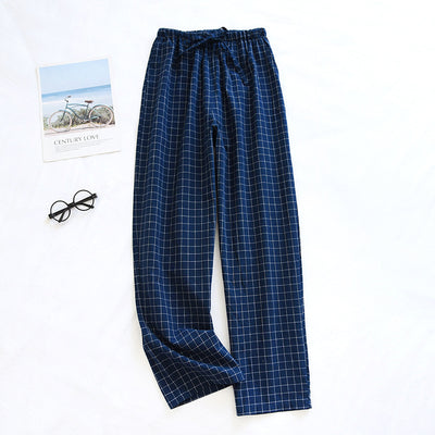 Men's Pure Cotton Plaid Trousers