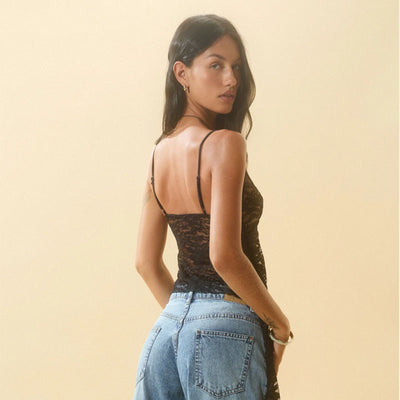 Zig-Zag Asymmetrical Lace Top