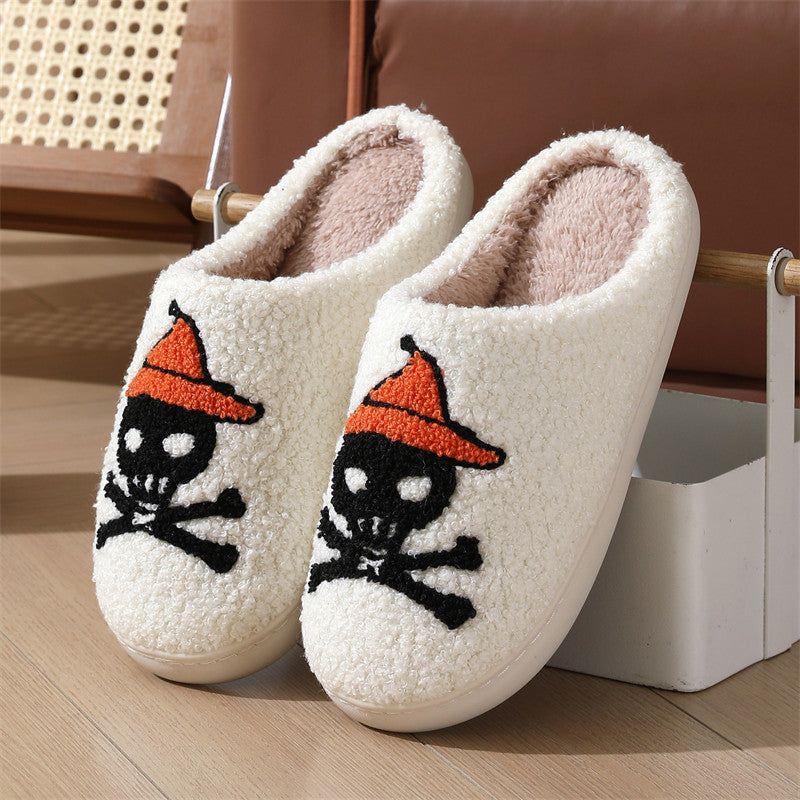 Cute Halloween Skull, Rose, Bat Nonslip Slippers