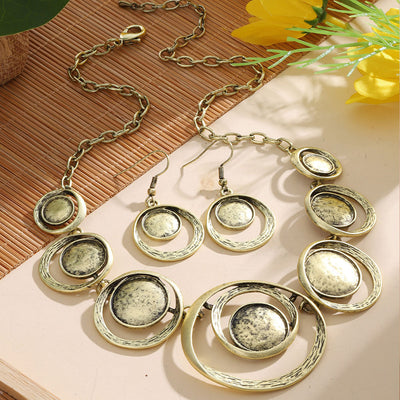 Retro Drooped Necklace & Earring Set