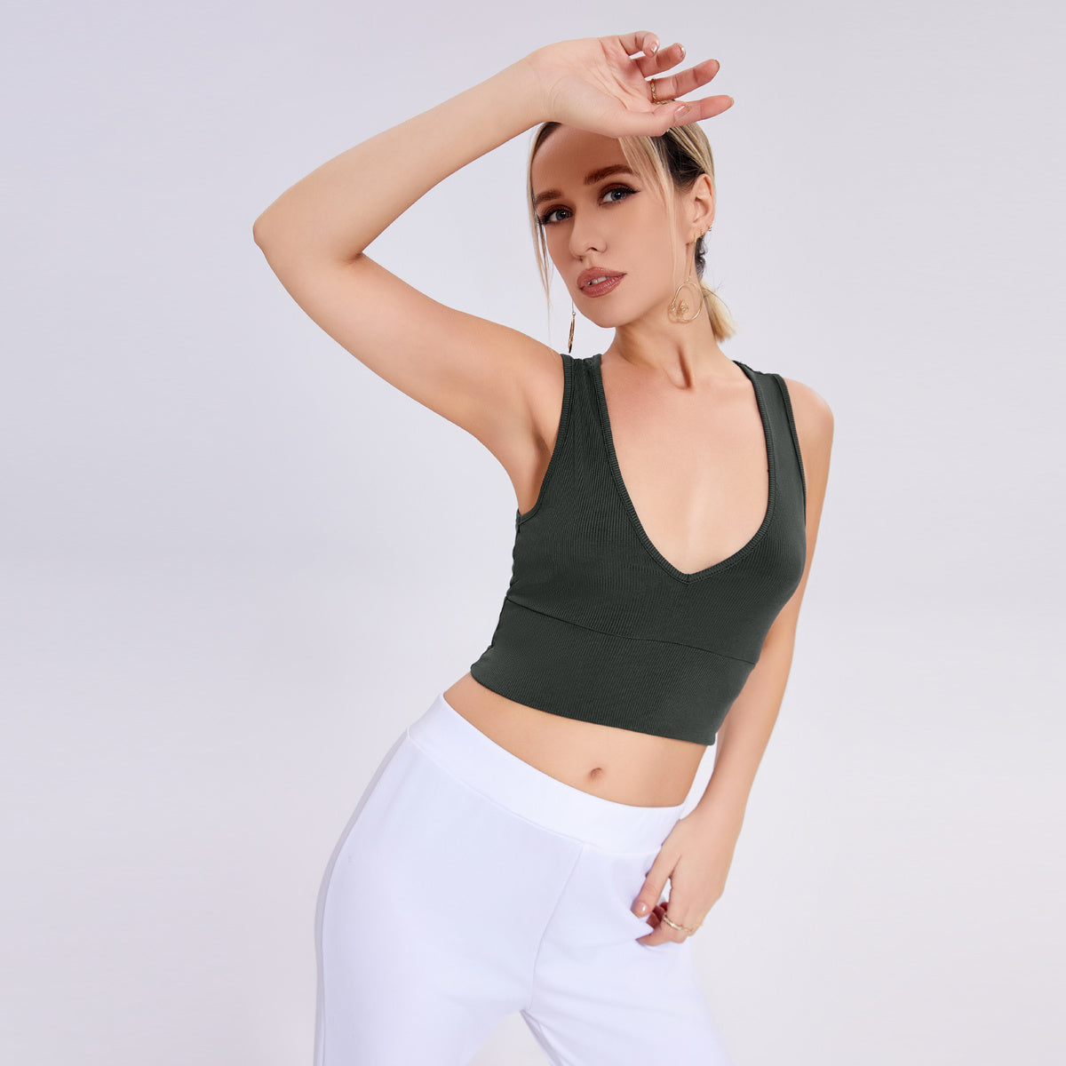 Deep Grey V-Neck Camisole
