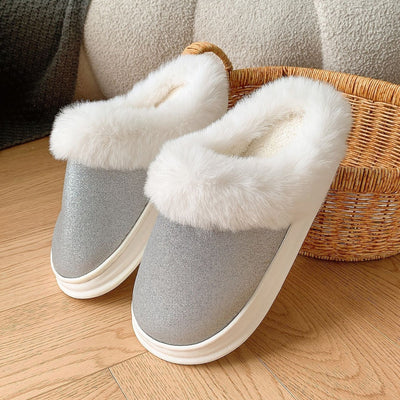 Frosted Plush Fuzzy House Slippers