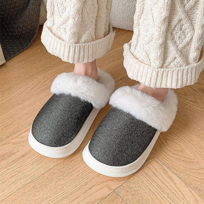 Frosted Plush Fuzzy House Slippers