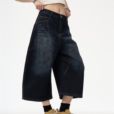 Big-Girl Retro Embroidered Blue Jeans