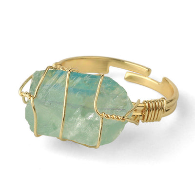 Mini Crystal Metal-Wrapped Adjustable Ring