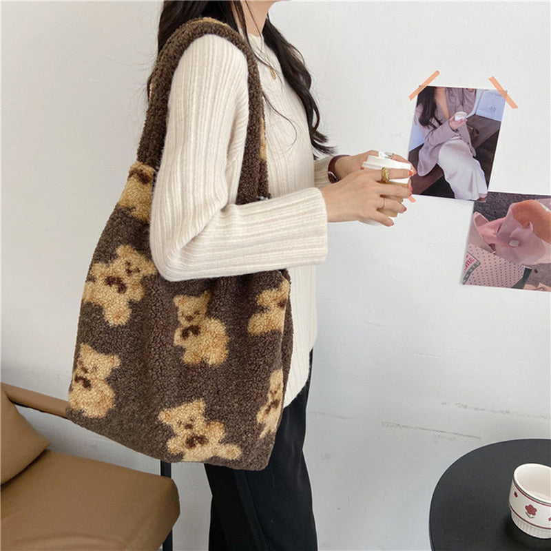 Big Bear Fuzzy Tote Bag