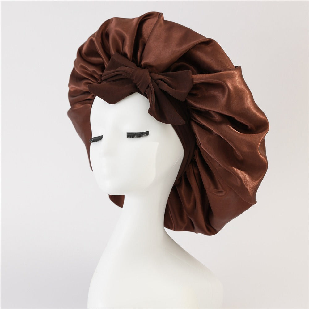 Satin Bonnet Elastic Nightcap