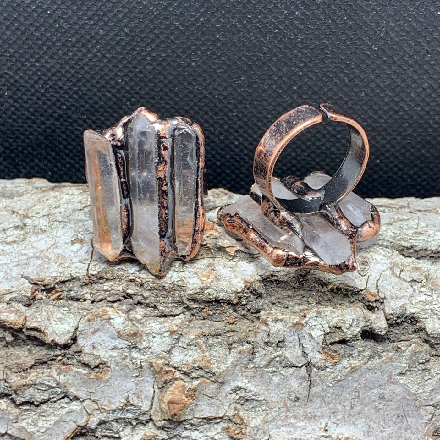 3-Shard Retro Quartz Crystal Ring