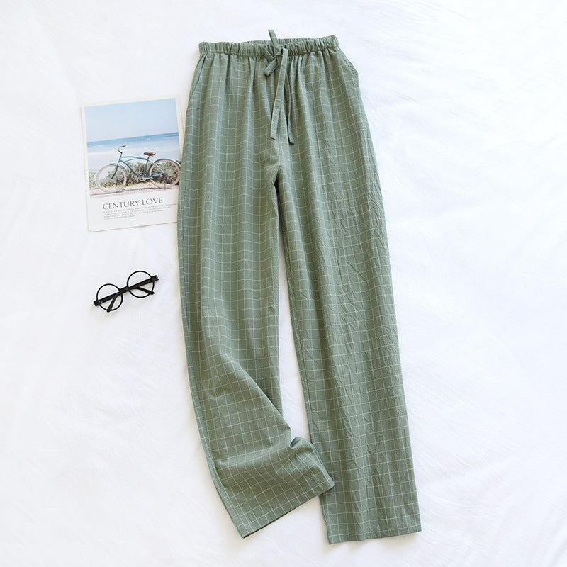 Men's Pure Cotton Plaid Trousers