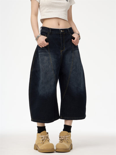 Big-Girl Retro Embroidered Blue Jeans