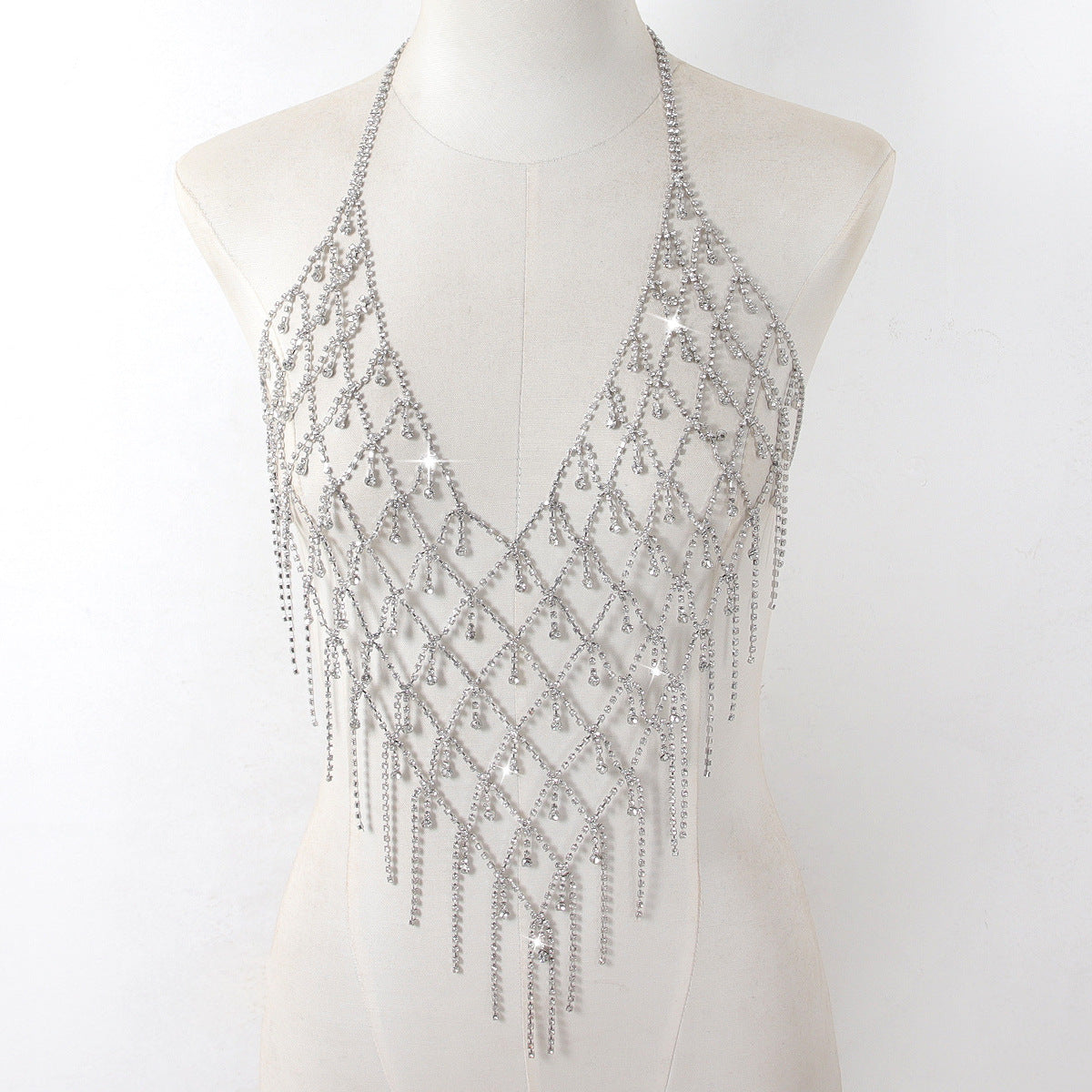 Rhinestone Body Chain Top