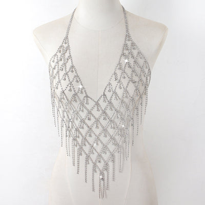 Rhinestone Body Chain Top