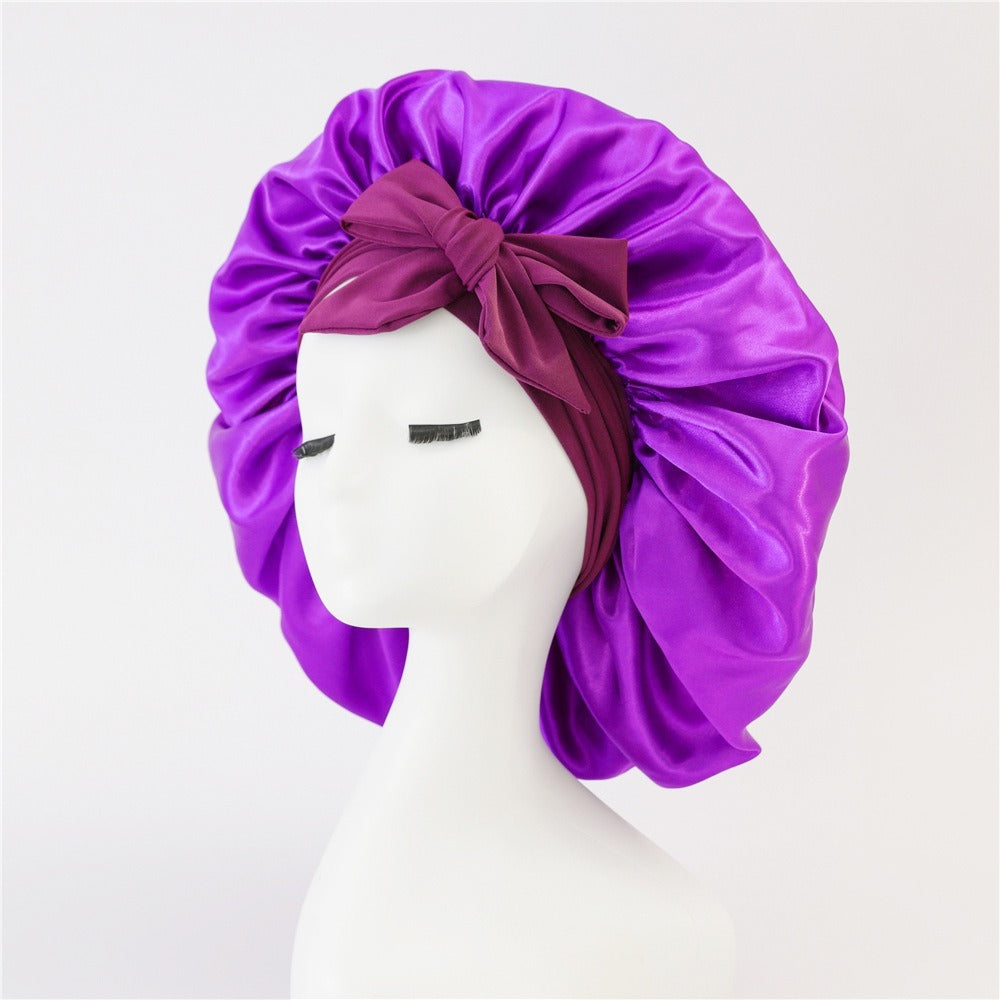 Satin Bonnet Elastic Nightcap