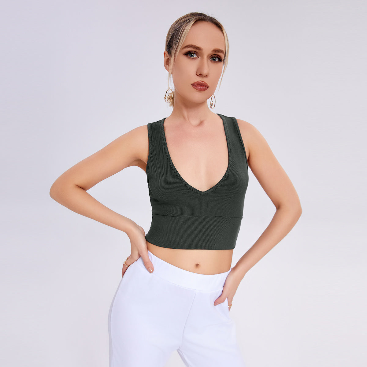Deep Grey V-Neck Camisole