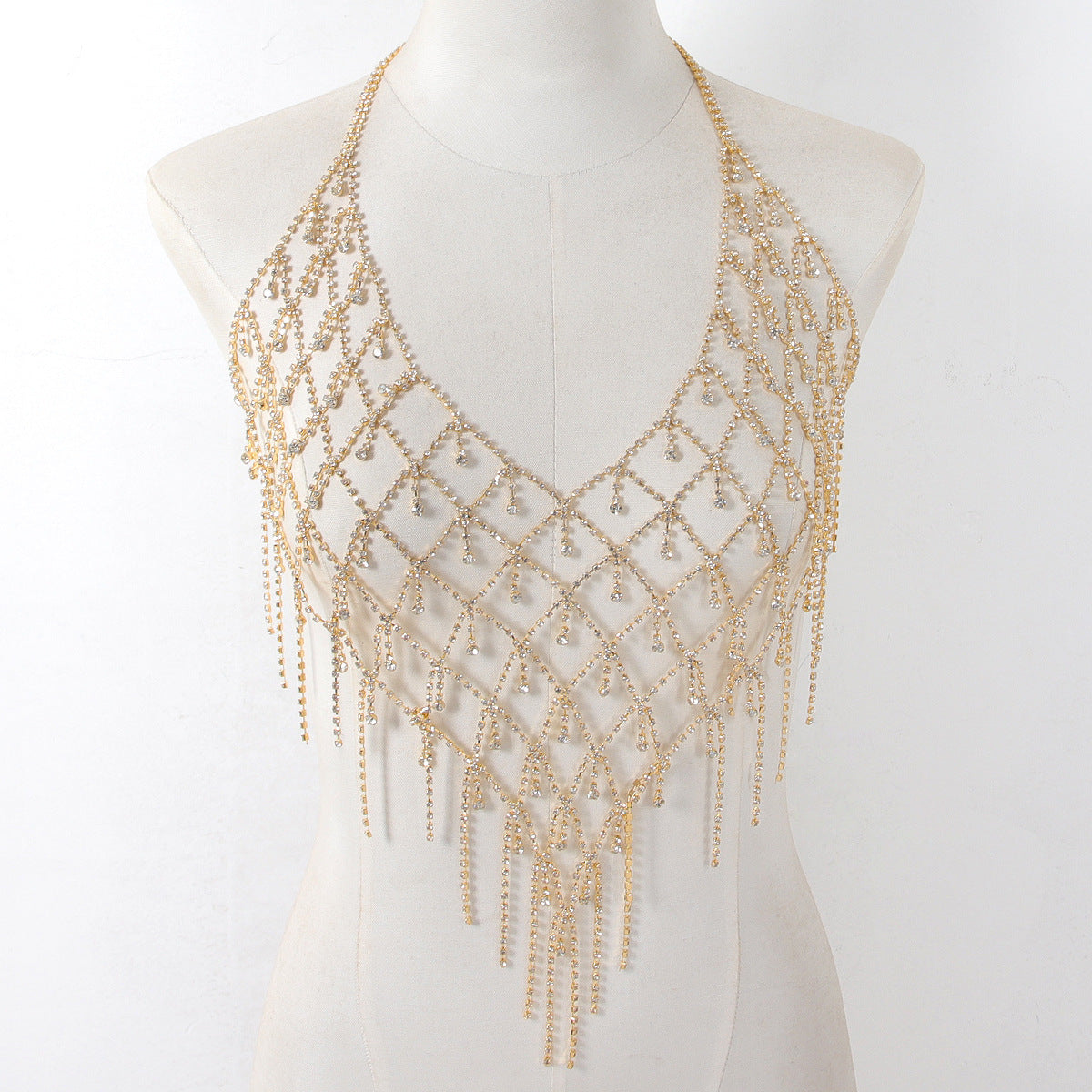 Rhinestone Body Chain Top