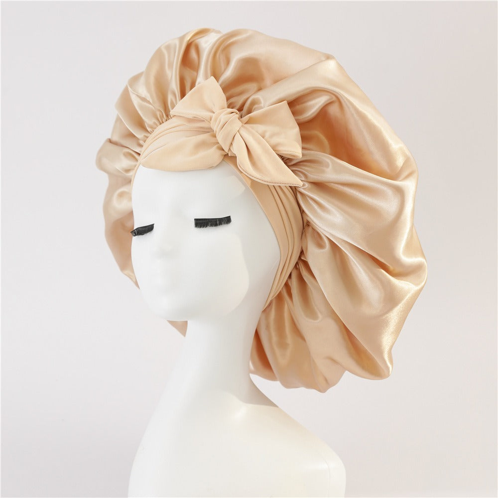 Satin Bonnet Elastic Nightcap