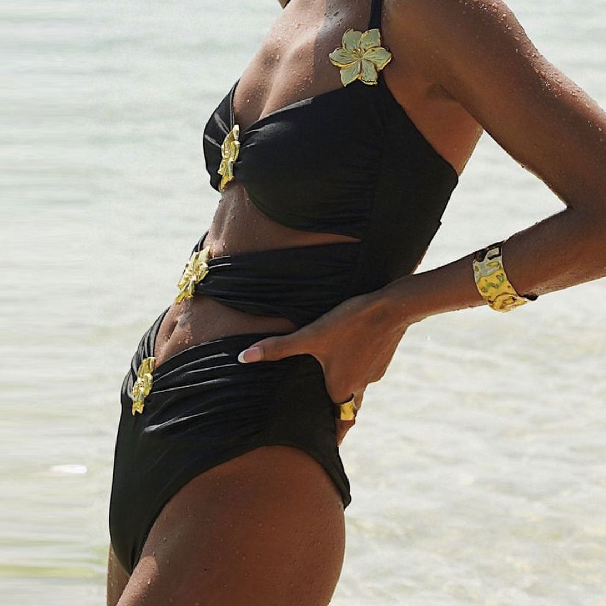 Blingy Two-Piece Swimsuit Dress Set