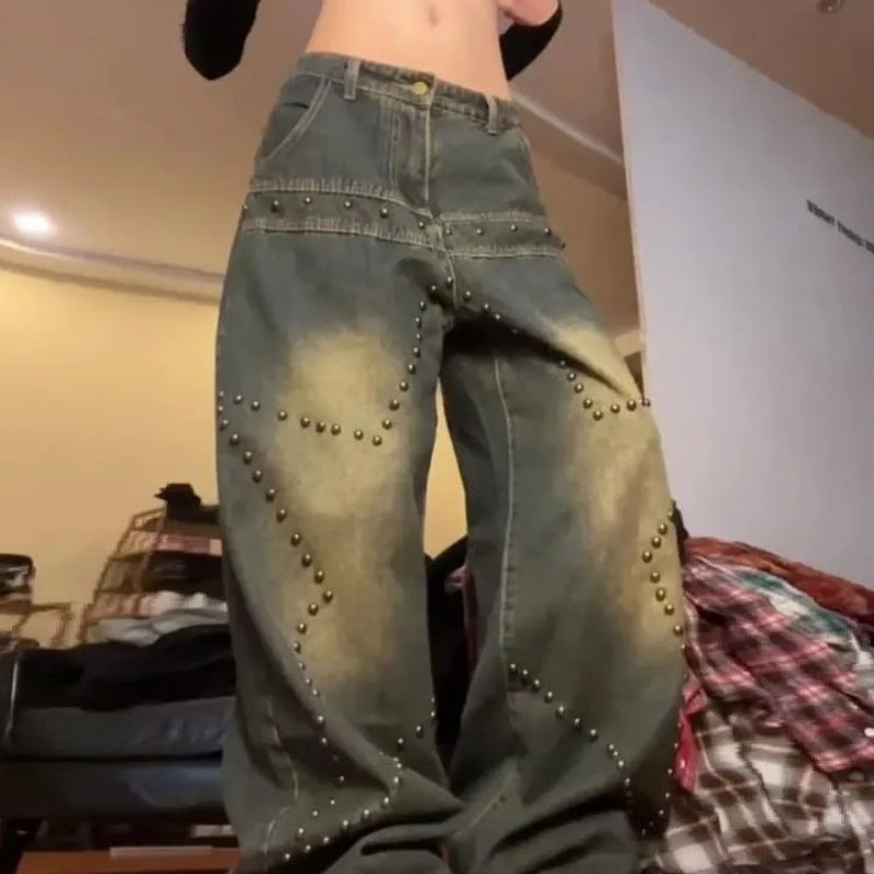 Low-Waist Oversized Retro Washed Star Jeans