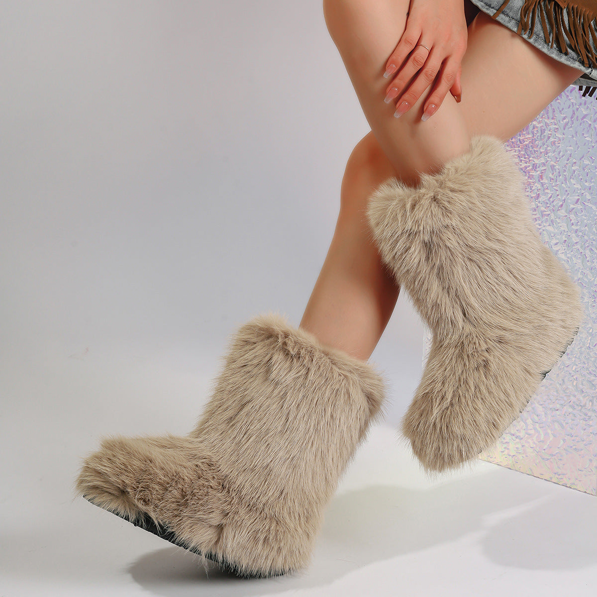 Maximum-Fluffy Fur Ankle Boots