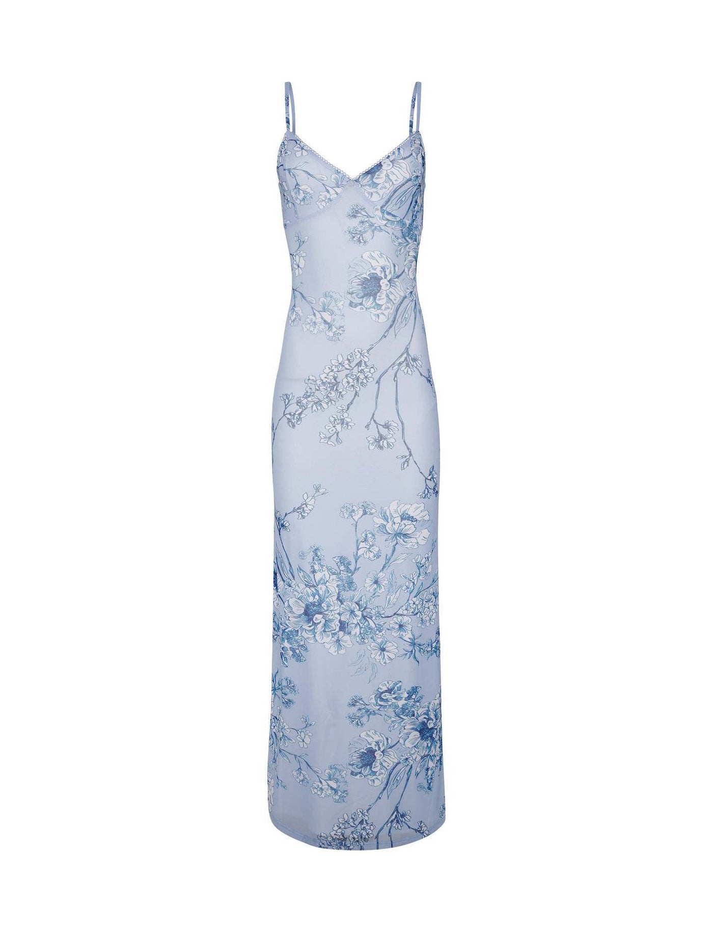 Y2K Slimming Flowers Long Slip Dress