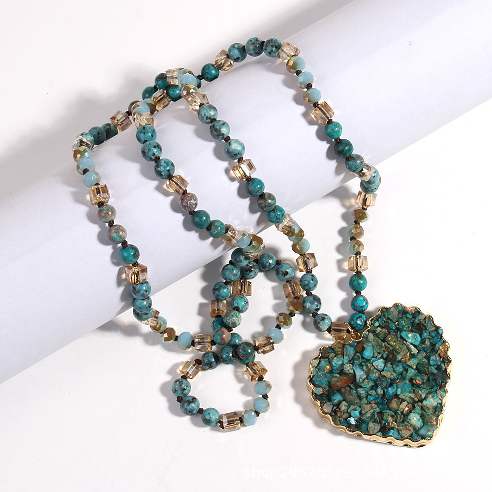 Gravel Heart Crystal Pendant Necklace