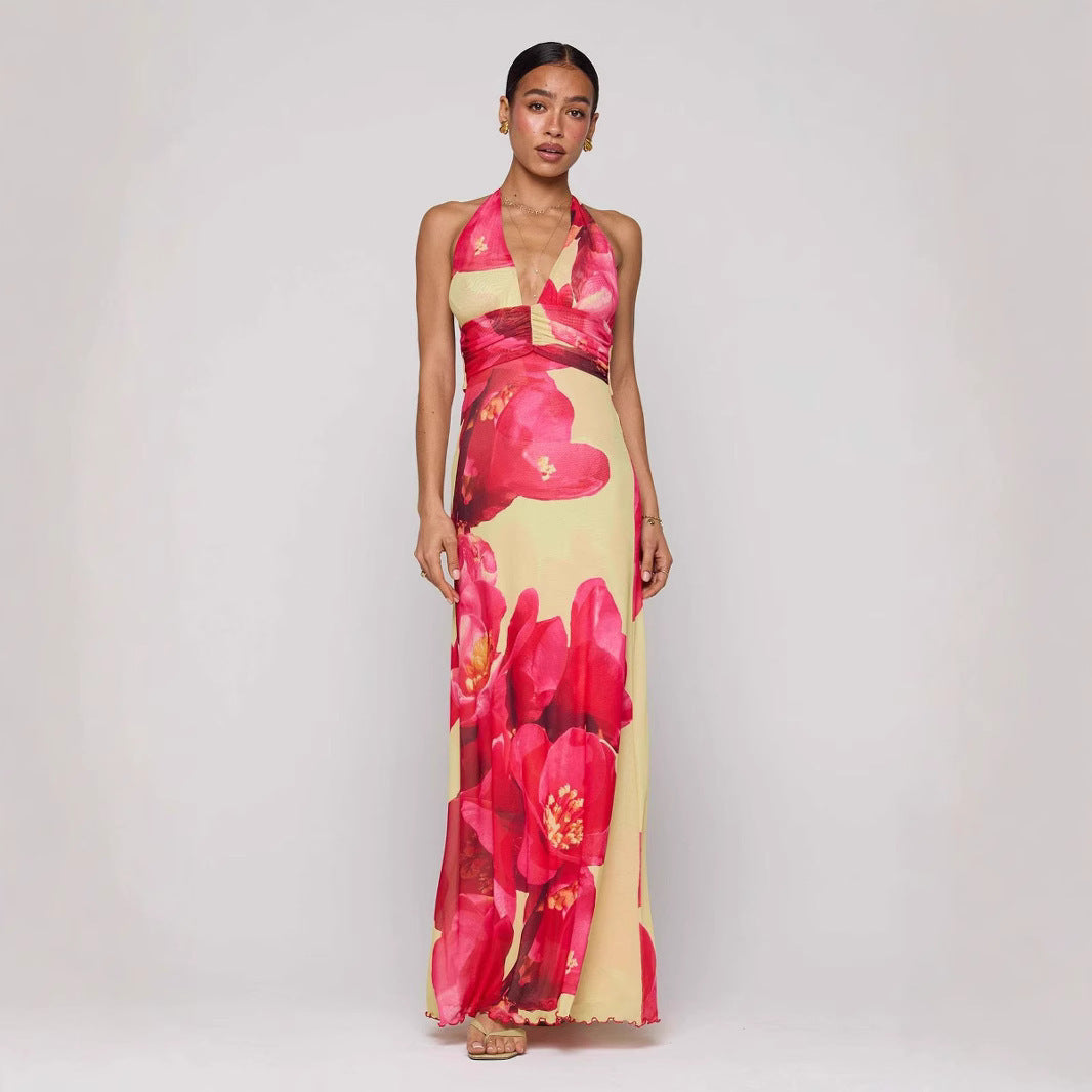 Women's Backless Slim Fit Halter Dress