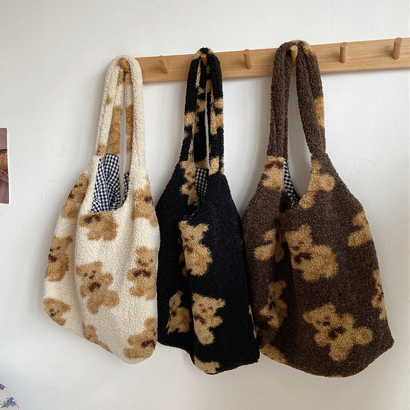 Big Bear Fuzzy Tote Bag
