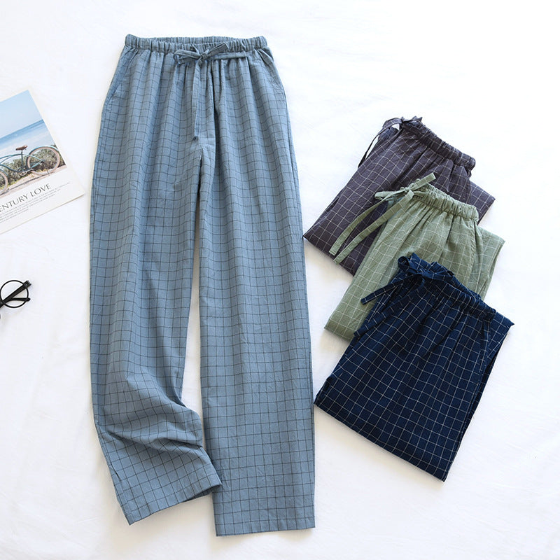 Men's Pure Cotton Plaid Trousers