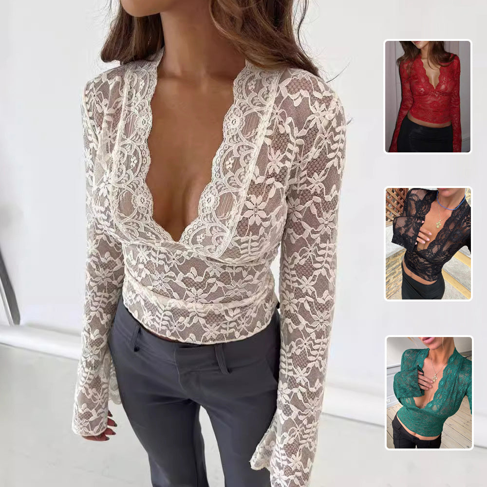 Lace Long Bell Sleeve Top