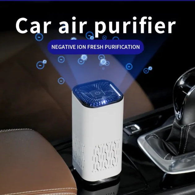 Car Air Purifier + Negative Ion Generator to Remove Formaldehyde, Dust, Smoke, Chemicals