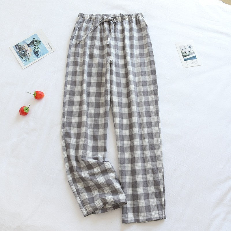 Men's Pure Cotton Plaid Trousers