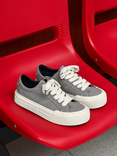 Canvas Platform Sporty Skate Shoes