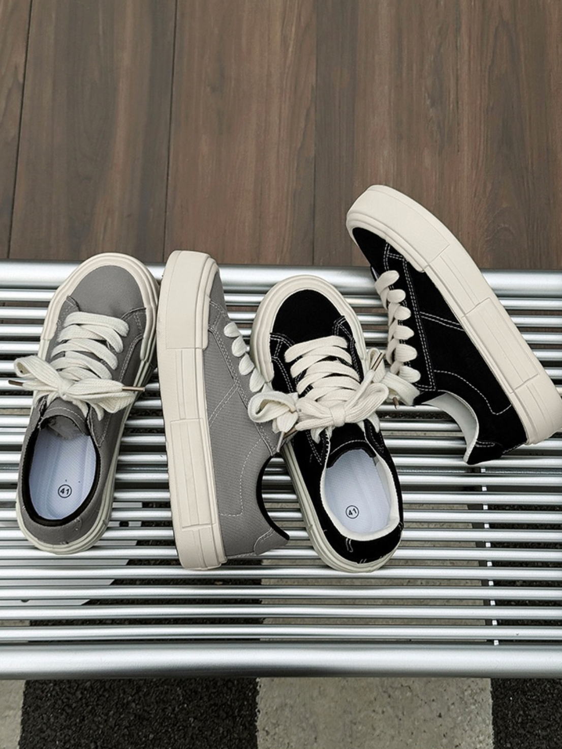 Canvas Platform Sporty Skate Shoes