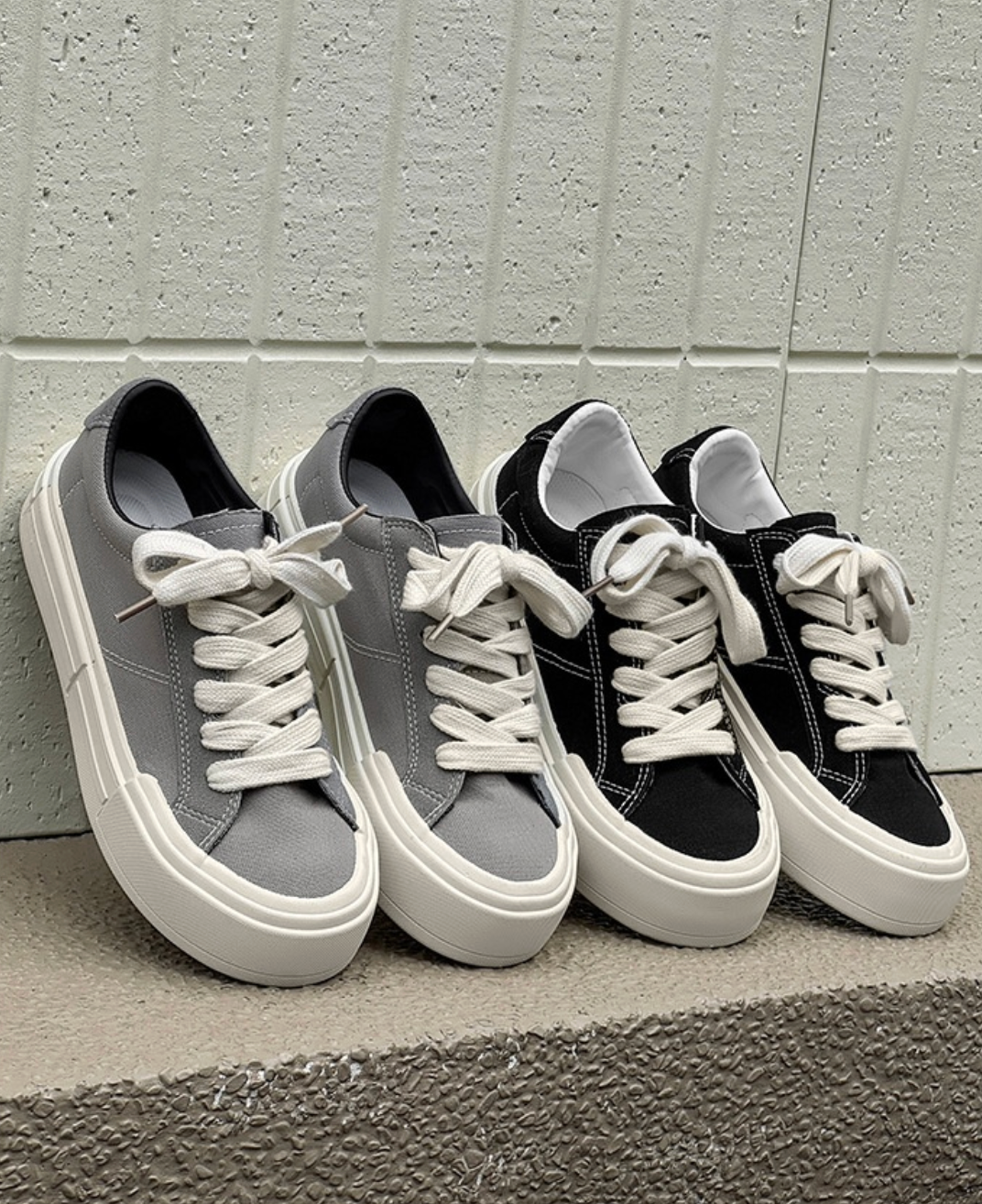 Canvas Platform Sporty Skate Shoes