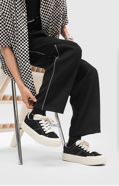Canvas Platform Sporty Skate Shoes