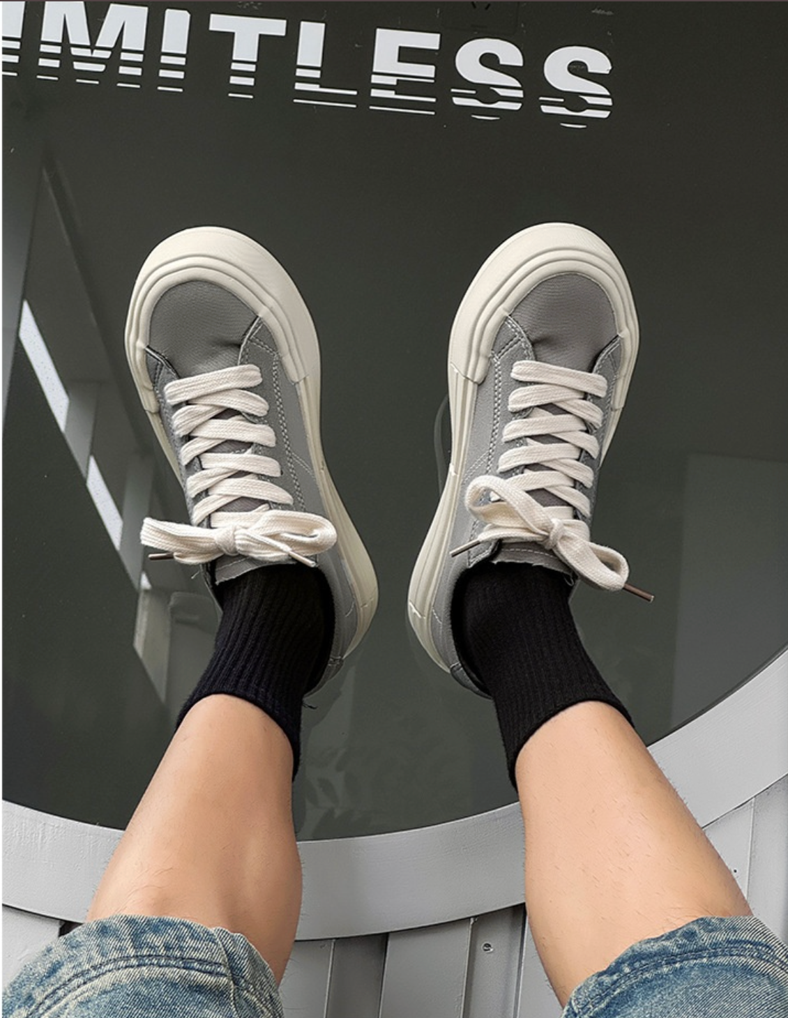 Canvas Platform Sporty Skate Shoes