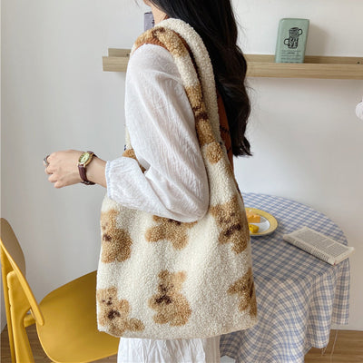 Big Bear Fuzzy Tote Bag