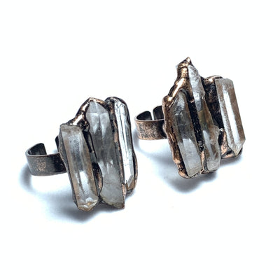 3-Shard Retro Quartz Crystal Ring