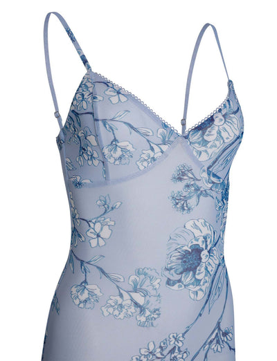 Y2K Slimming Flowers Long Slip Dress