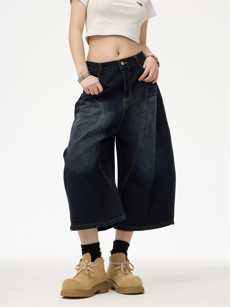 Big-Girl Retro Embroidered Blue Jeans