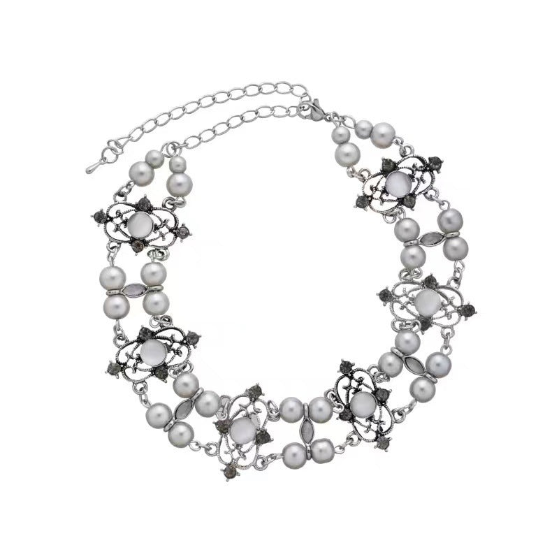 Sweet, Cool, Delicate Crystal Pearl Choker Necklace