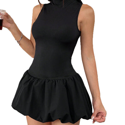 Ribbed Turtleneck Mini Dress