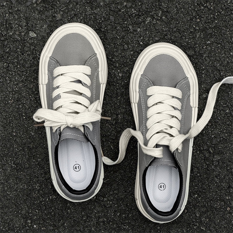 Canvas Platform Sporty Skate Shoes